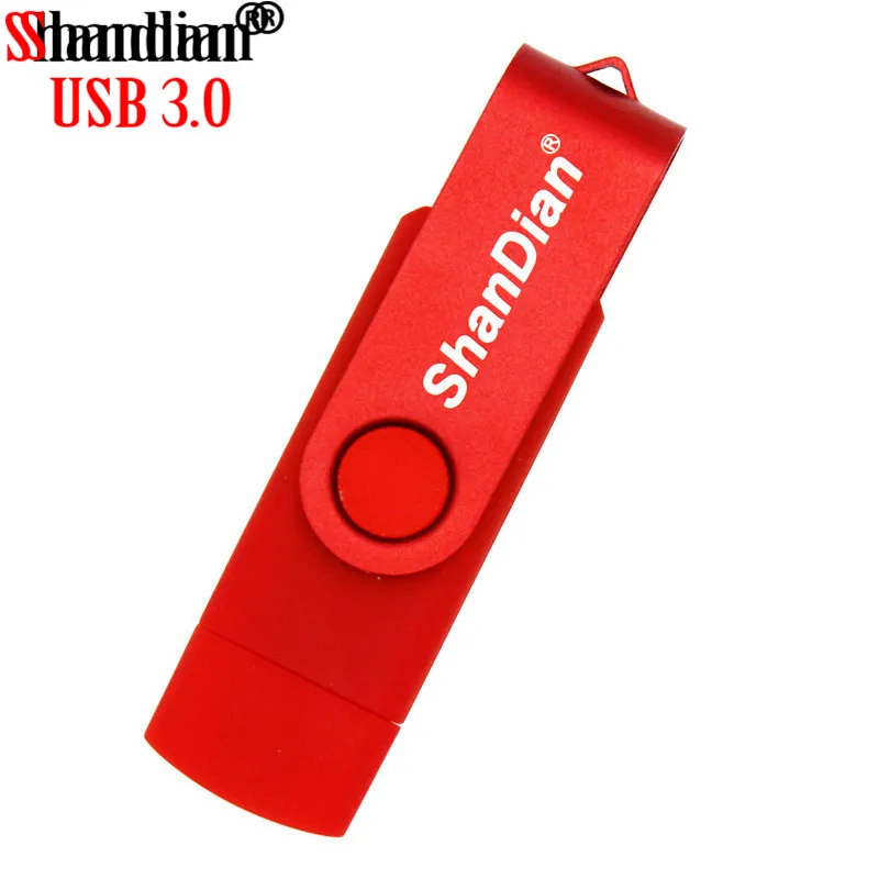 SHANDIAN бизнес пластик 2 в одном OTG USB флэш накопитель портативный 4 ГБ 8 16 32 64 Гб карта