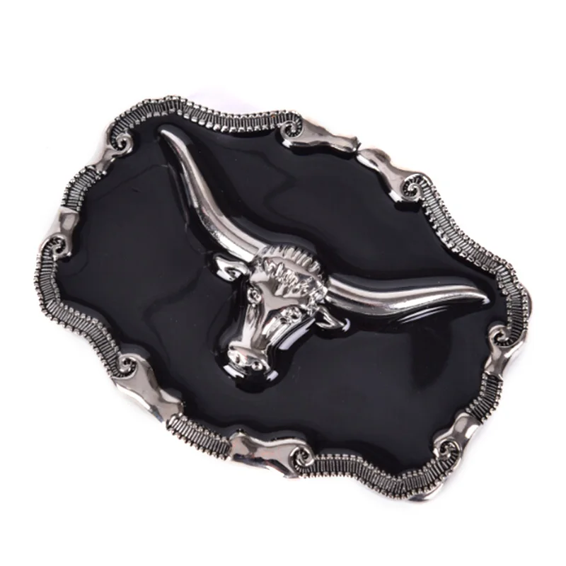 

Western Vintage Long Horn Bull Western Belt Buckle Golden Texas Cowboy Large Western Buckles