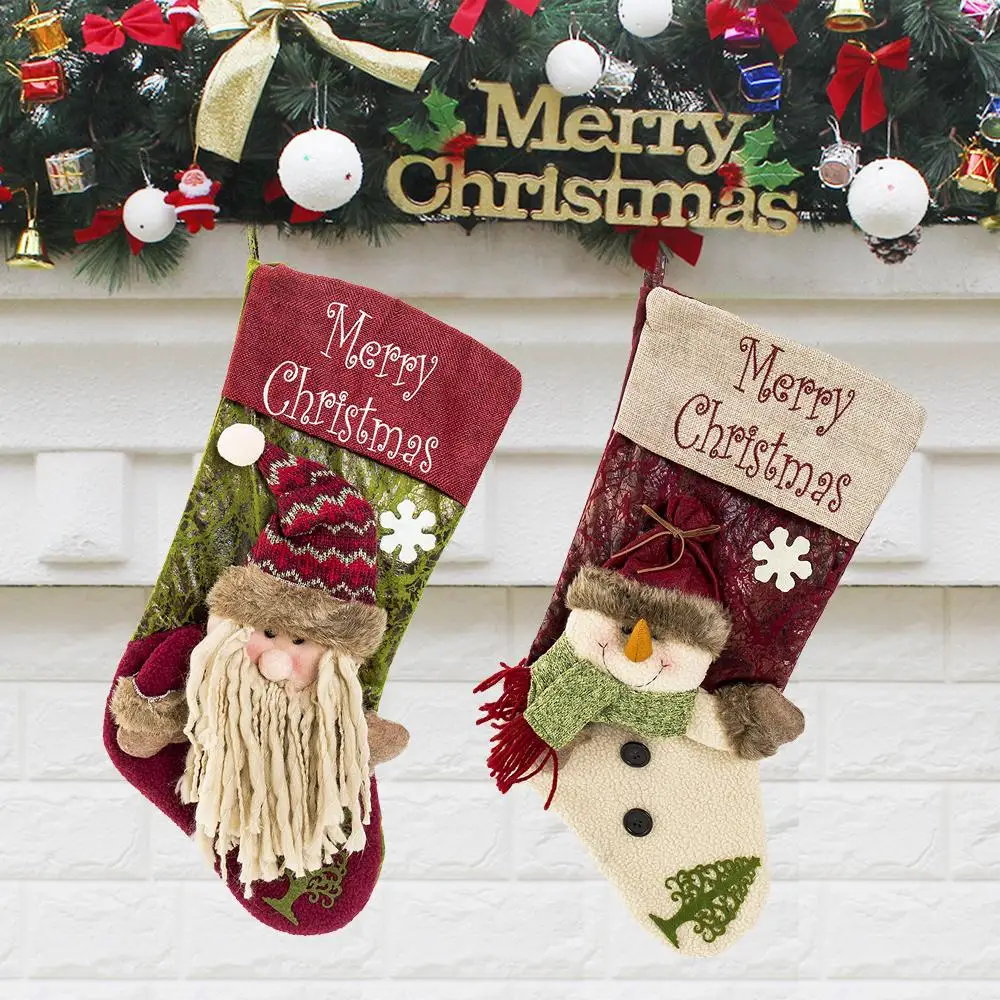 Рождественская Фигурка Санта снеговик чулки Подарочная сумка Рождественские