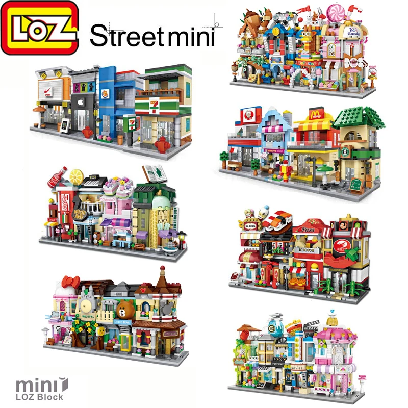 

LOZ Mini Commercial Street view Scene DIY Building Blocks model block toys for children boy gift creator technic pleasure