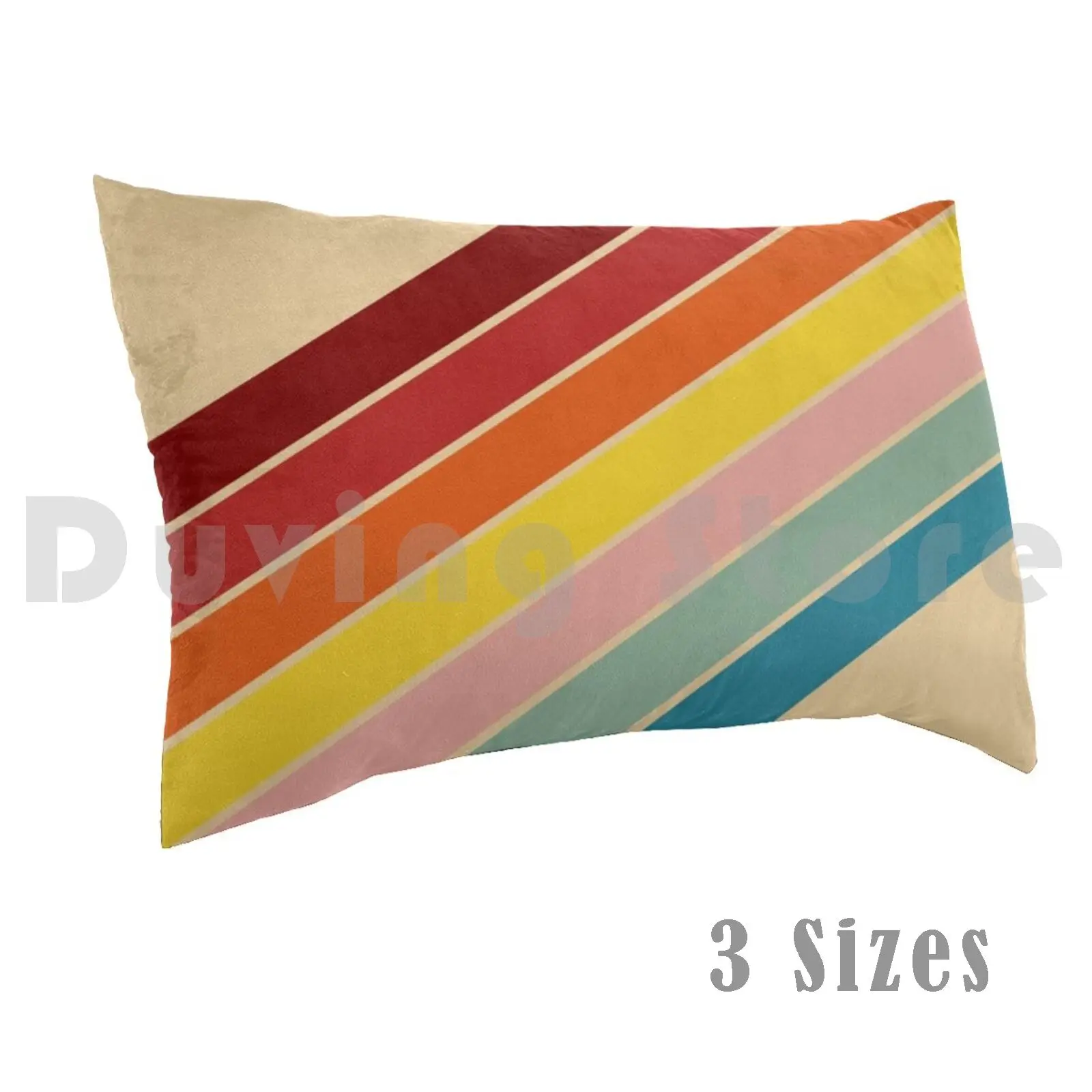 

Retro Vintage Stripes Pillow Case DIY 50x75 Graphic Design Retro Modern Abstract Vector Vintage Pattern 70 S