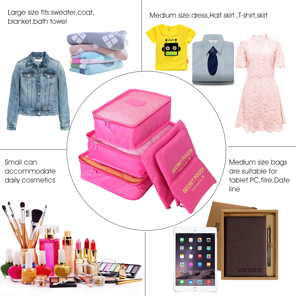 Водонепроницаемый нейлоновый набор из 6 шт. дорожная сумка для хранения шкаф