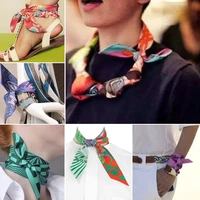 2020 New Leopard Print Twill Handbags Small Silk Scarf For Women Multifunction Skinny Scarves Bag Handle Tied Ribbon