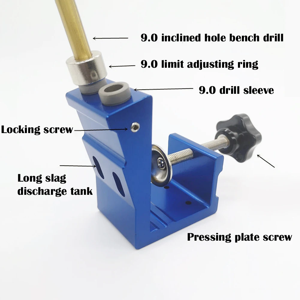 

Bevel Hole Drill Guide Positioner Wear Resistance High Precision Scale DIY Drill Hole Locator for Woodworking Drilling Tool Kit