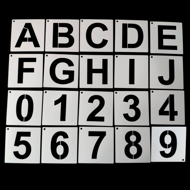 

4'' Letter Stencils, 36 Pcs Alphabet Art Craft Stencils, Reusable for DIY Decor 32CB