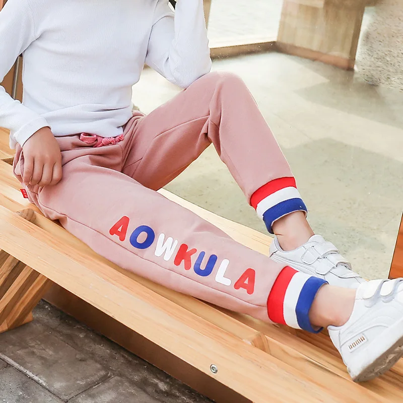 Детские брюки 2018 весна и осень детская одежда новый стиль спортивные для девочек