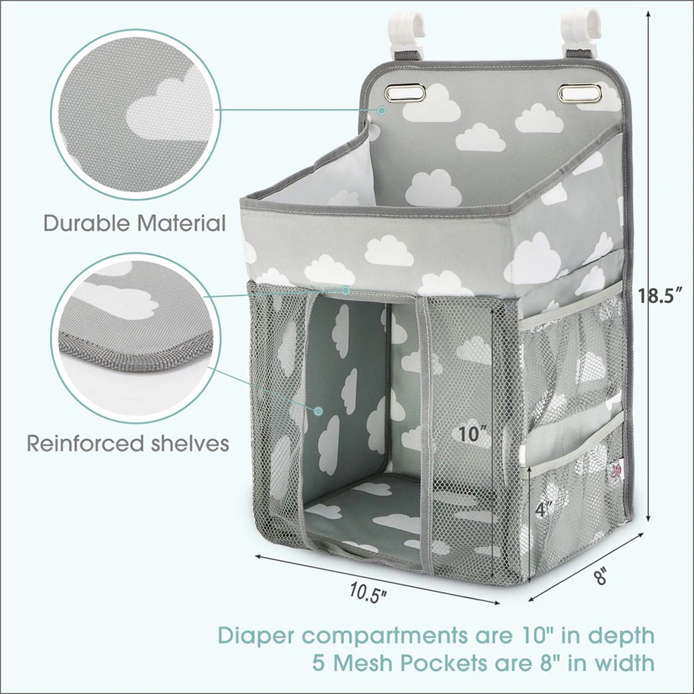 

Nursing Storage Bag Home Dual Layer Gift Bedroom Portable Baby Bed Foldable Hanging Diaper Stacker Holder Multi Function