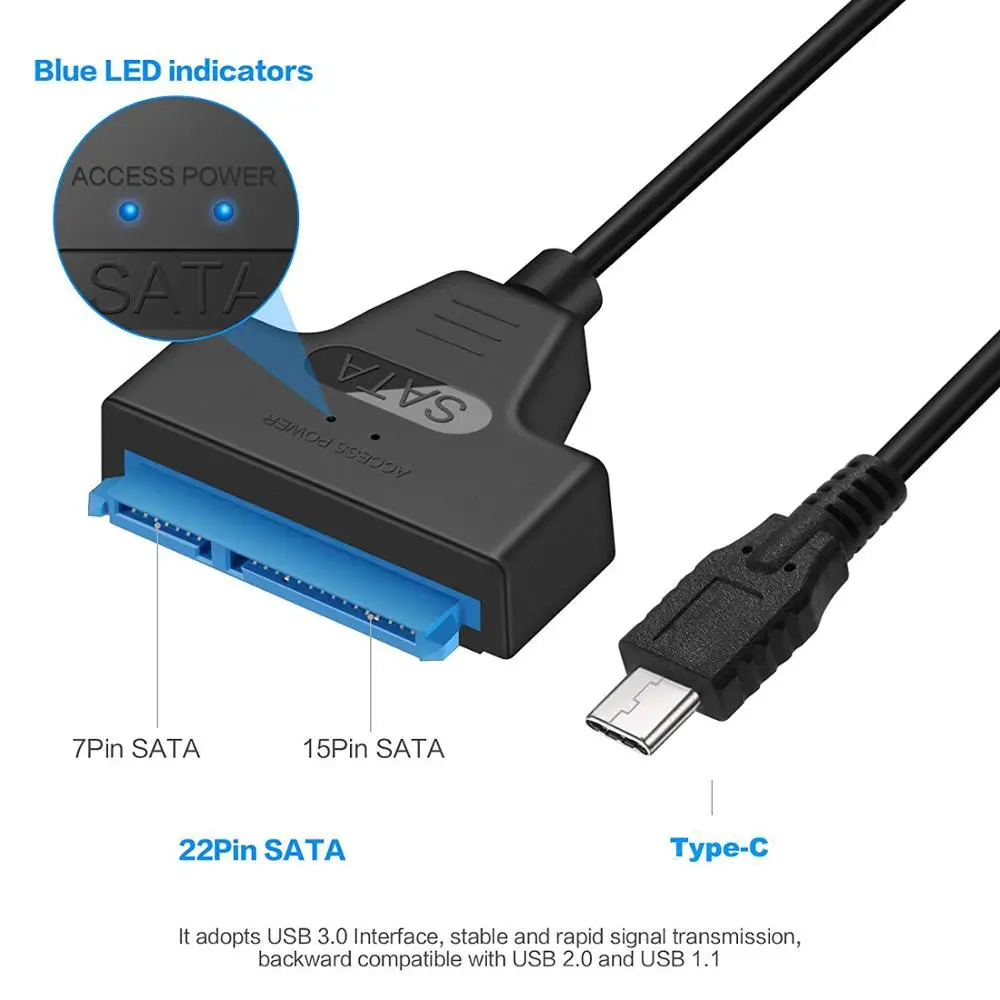 AMKLE Тип USB C SATA кабель Переходник 3 0 Sata адаптер до 6 Гбит/с Поддержка 2 5 дюймов