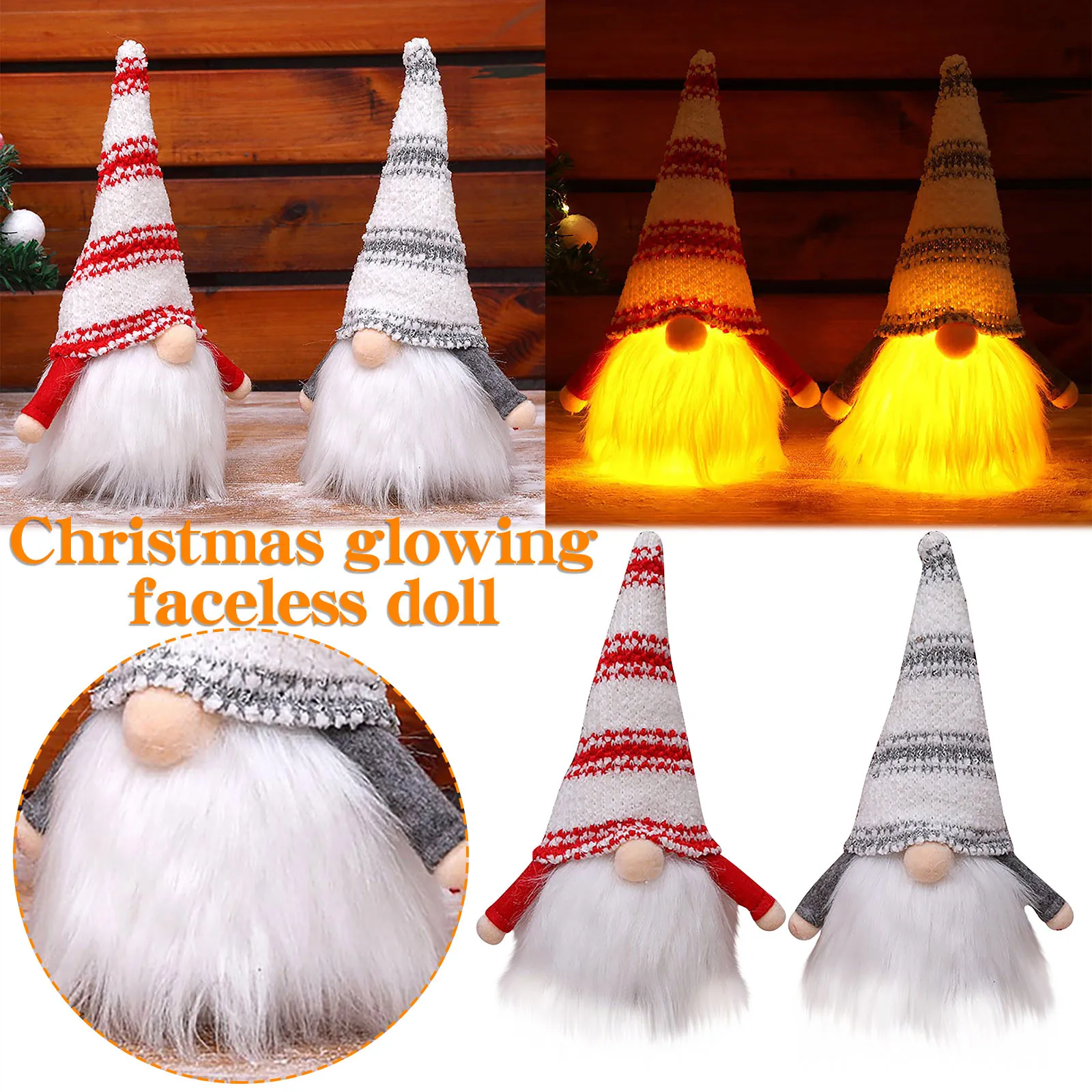 

Christmas Luminous Rudolph Faceless Doll Window Decoration Plush Doll Decoration Supplies Home Decoration Accessories Decoración