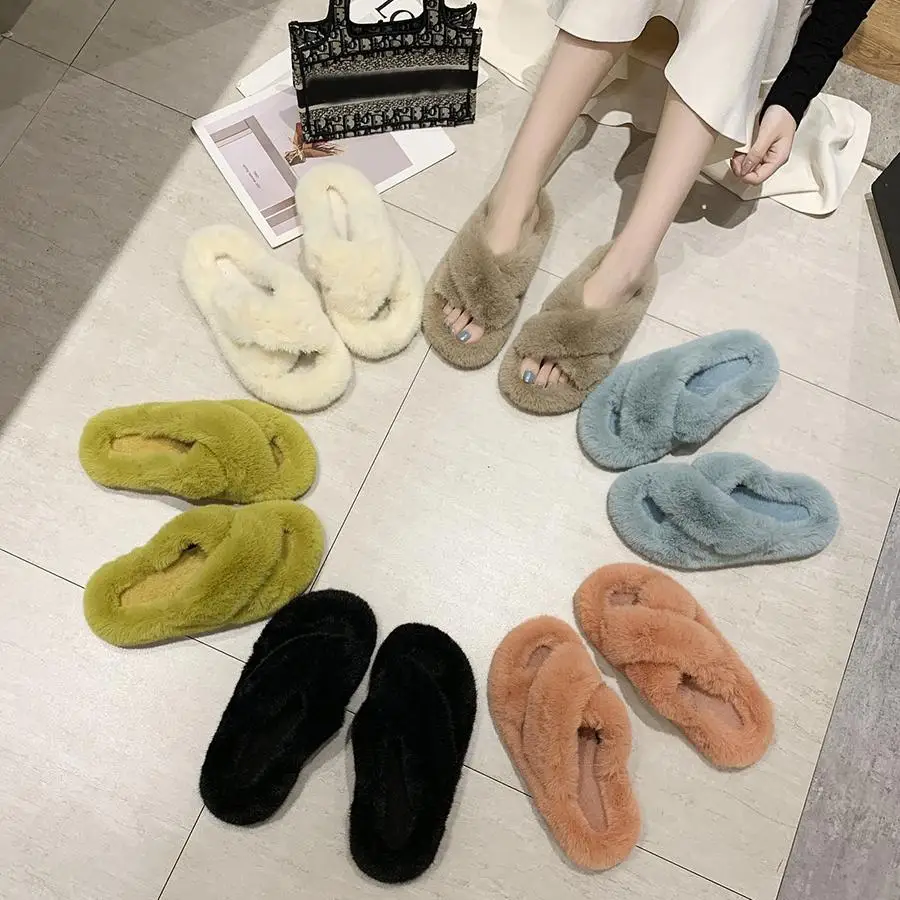 

Шлепанцы из искусственного меха, женские, 2021