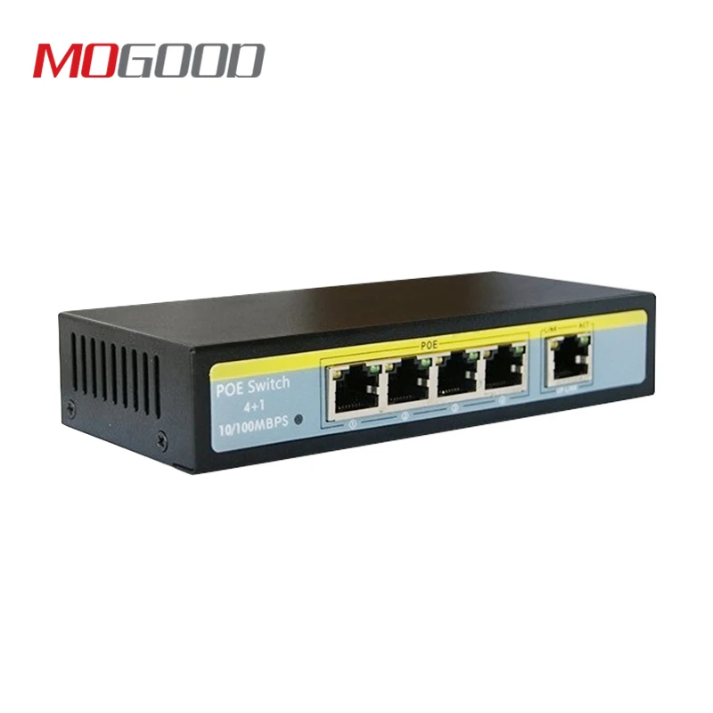 MoGood 5 Порты и разъёмы коммутатор PoE 802.3af/802.3at для 8CH NVR системы охранного видеонаблюдения(CCTV IP/PoE камер безопасности, 250 м расстояние передачи