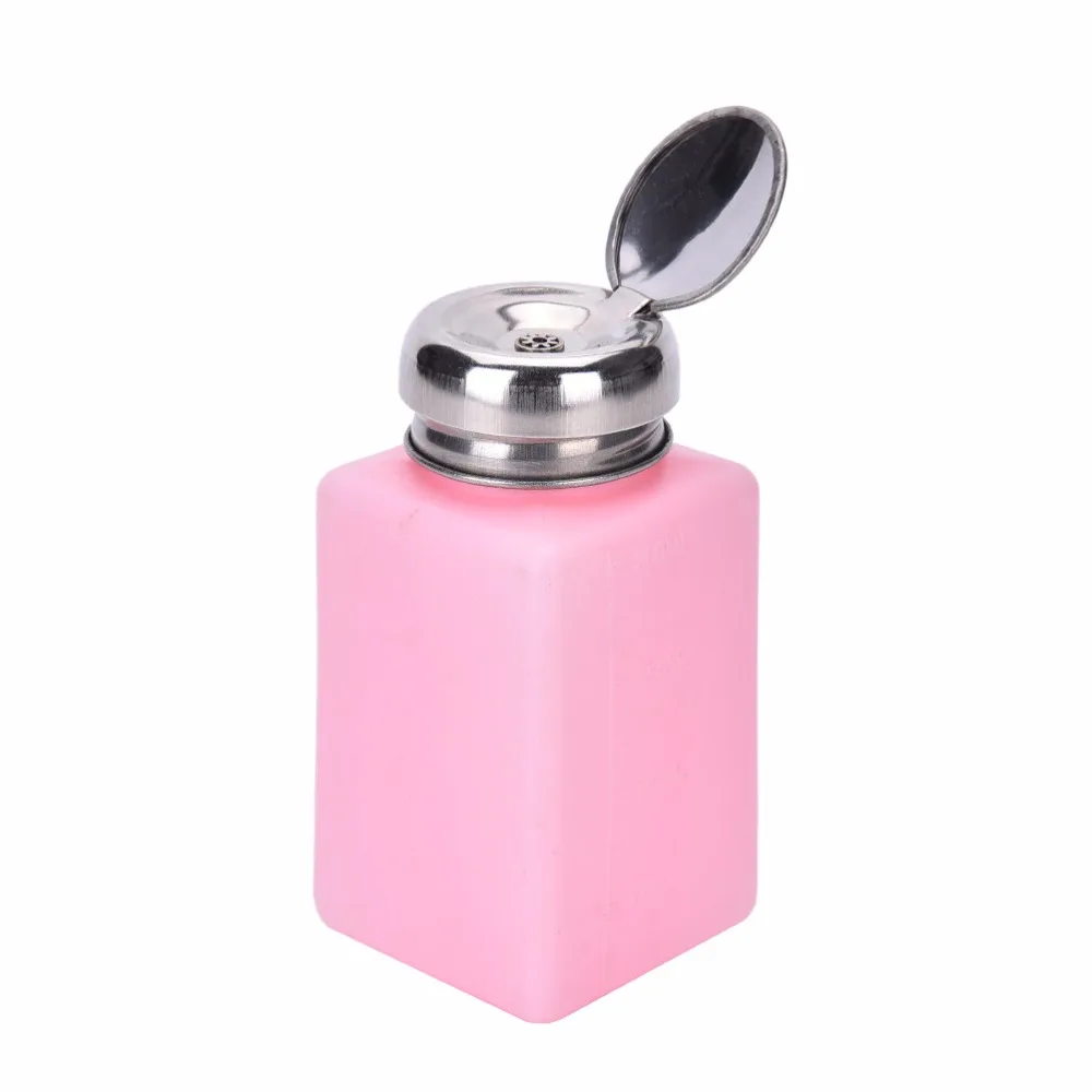 1Pc Empty Pump Liquid Alcohol Press Nail Polish Remover Cleaner Bottle Dispenser Make Up Refillable Container | Красота и здоровье