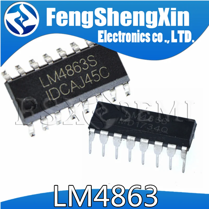 

100 шт./лот LM4863S LM4863 LM4863N SOP-16 LM4863P DIP-16 двухсторонний аудио усилитель IC