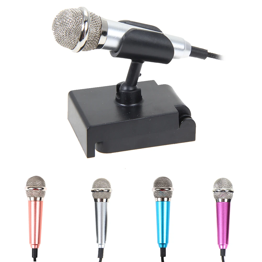 

Portable 3.5mm Audio Plug Wired Mini Microphone Portable Stereo Condenser With Mic Stand for Singing/Karaoke/PC/ IPhone/Samsung