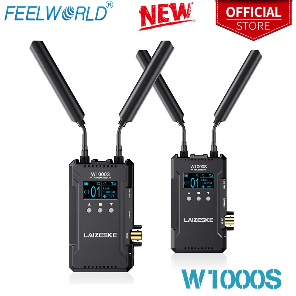 

FEELWORLD W1000S 1080P HD 1000FT Dual HDMI + SDI Input And Output Wireless Video Transmission System WIth Full Duplex Intercom