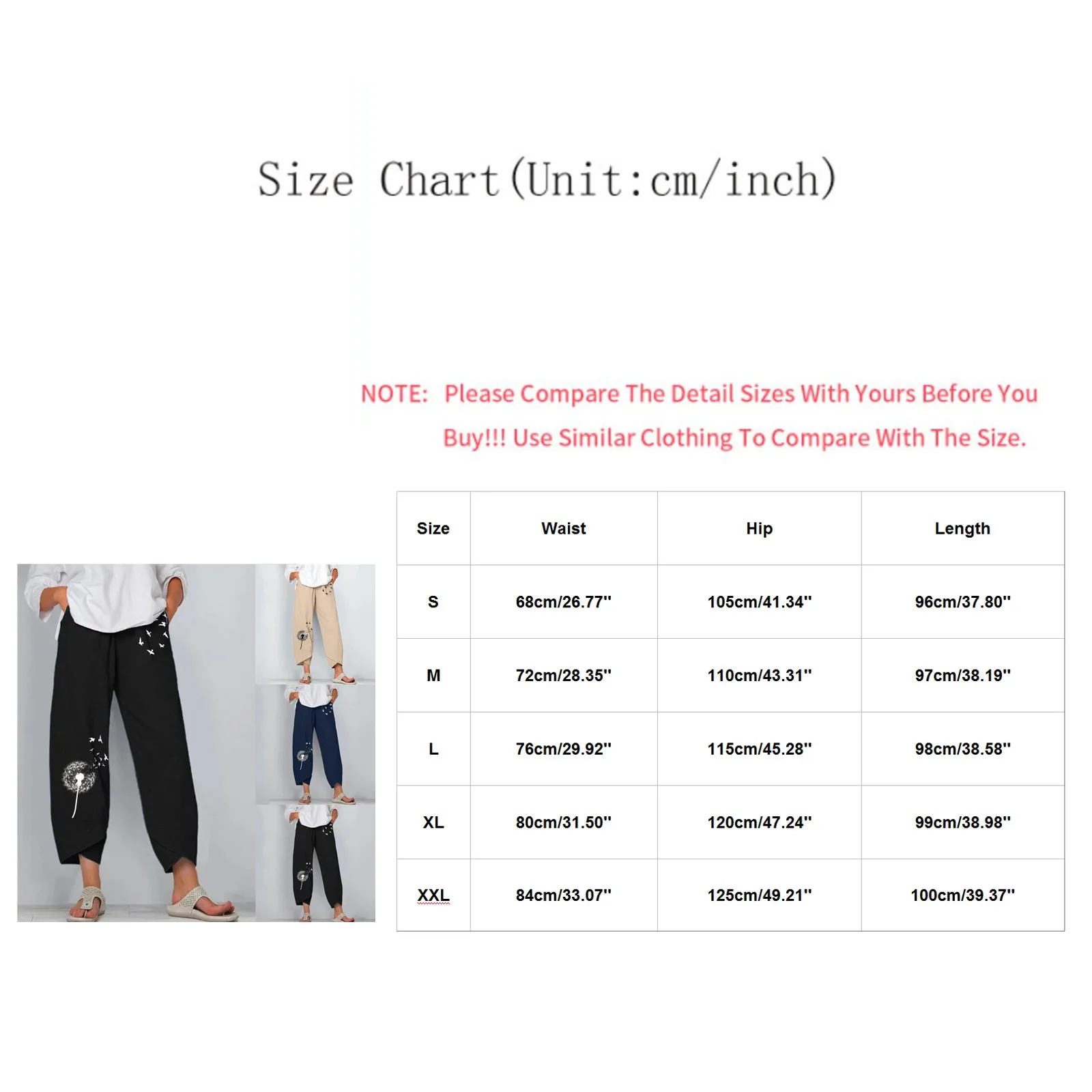 

Women Casual Harem Pants Novel Print Wide Leg Trousers Summer Elastic Waist Plus Size Loose Comfortable Trousers Outdoor Enjoy