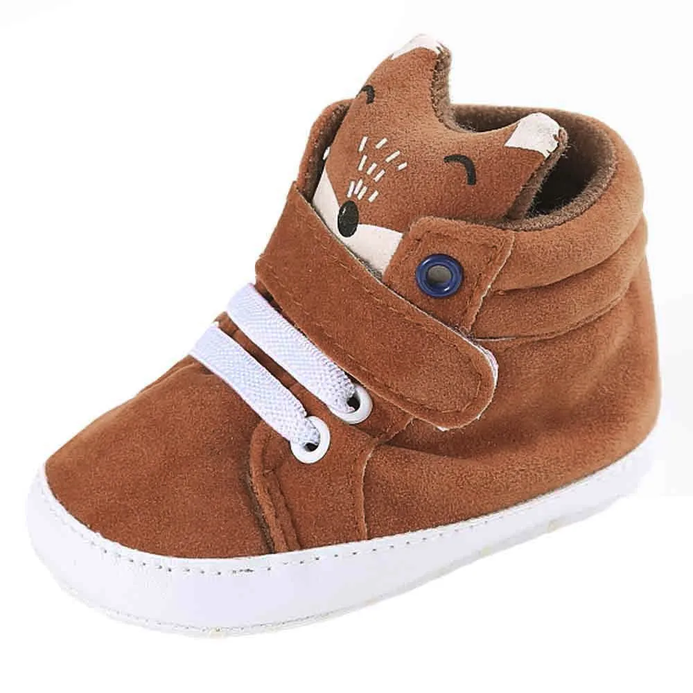 

2020 Hot Sales Baby Girl Boys Fox Hight Cut Shoes Sneaker Anti-slip Soft Sole Toddler Girl Shoes