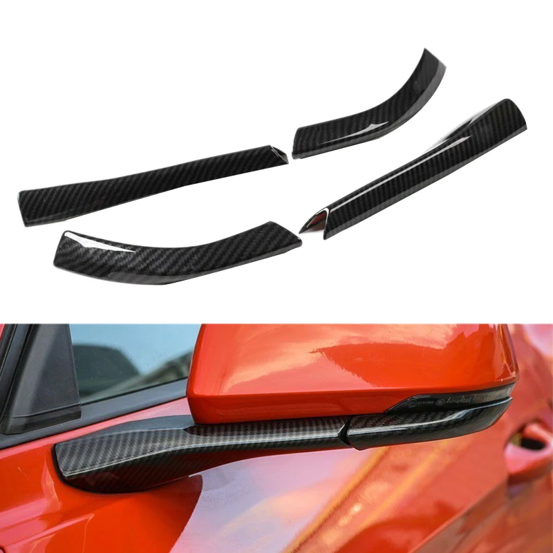 4Pcs Carbon Fiber Rearview Side Mirror Base Cover Trim Decorations for Ford Mustang 2015-2020 | Автомобили и мотоциклы