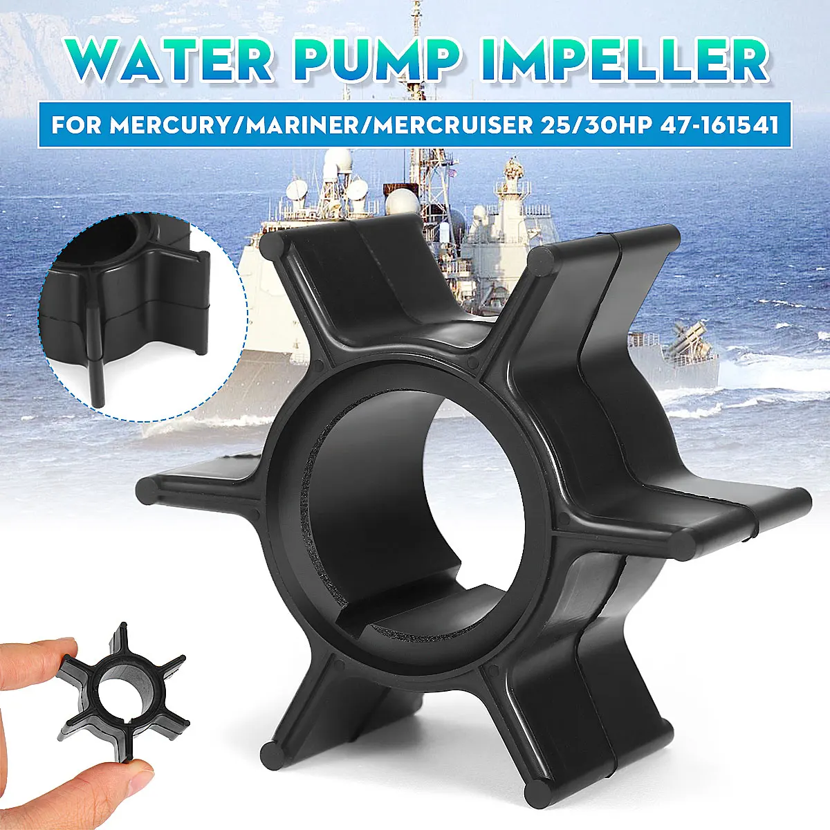 

Marine Water Pump Impeller Boat Engine Impeller 6 Blade for Mercury/Mariner/Mercruiser 25/30HP Outboard Boat Engine 47-161541