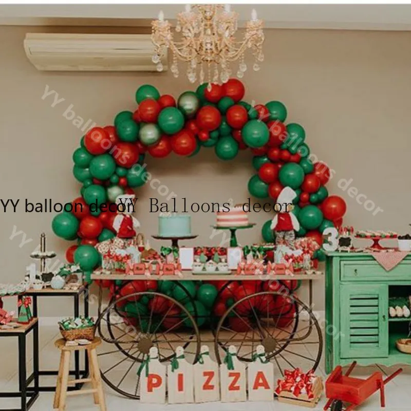 162 шт. Рождественский шар 1 Арка венок комплект микс красный зеленый Фольга