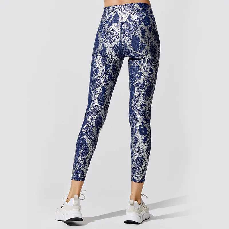 

SNAKESKIN Pattern Sports Pants High Waist Yoga Leggings Scrunch Butt Workout Women Fitness Leggings Gym Elastic Running Tights