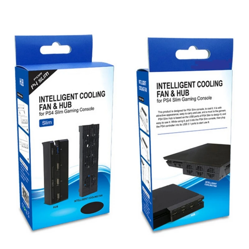 Convenient Fan for PS4 Slim Gaming Cooling with In-Line USB & Hub Expansion Kit Cooler External Accessories J0PB | Электроника