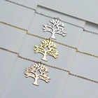 Индивидуальное ожерелье Tangula с изображением дерева жизни 1-6 именами, индивидуальное женское семейное украшение из нержавеющей стали, рождественский подарок
