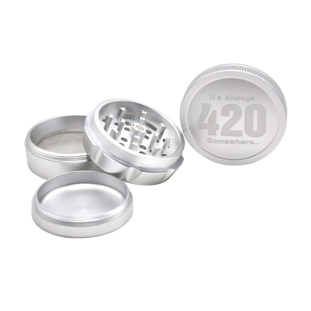 Авиационный алюминиевый измельчитель табака и травы диаметром 63 мм с алмазными