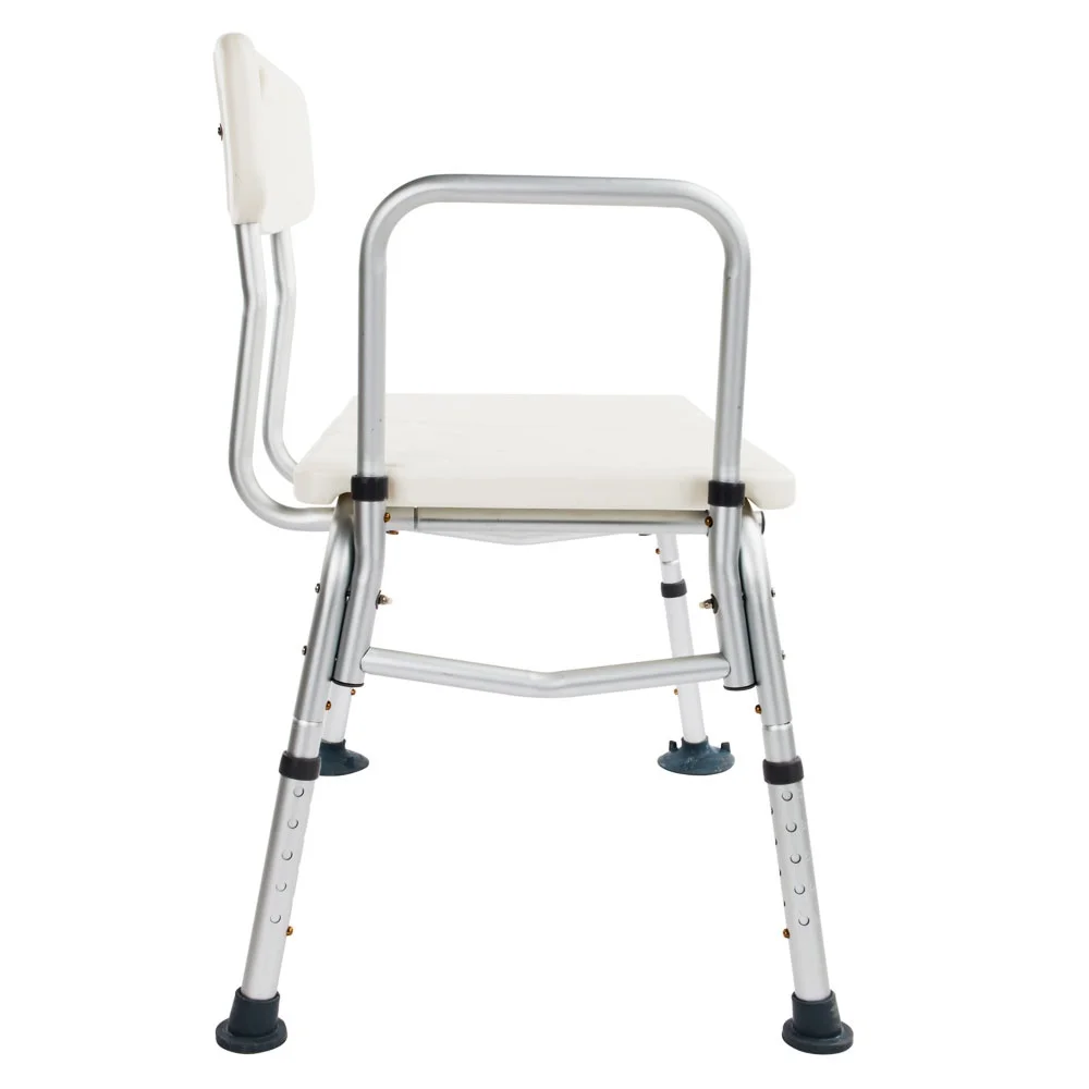 

Bathroom Shower Chair 3 Blow Molding Plates Aluminium Alloy Elderly Bath Chair White