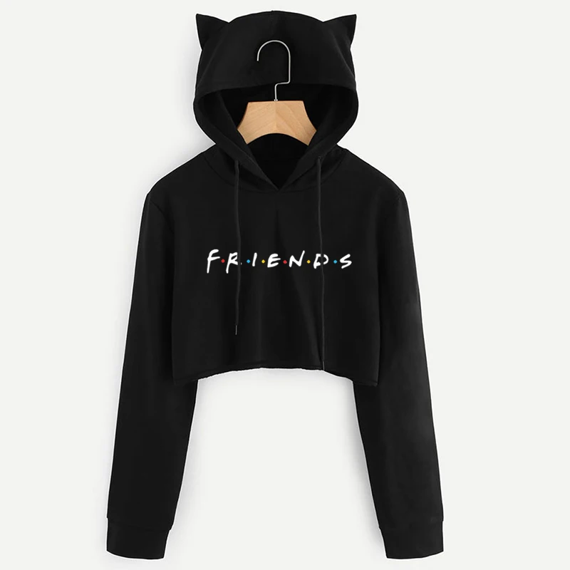 Autumn Winter Hot Women Hoodies Streetwear Sweatshirts Kawaii Unicorn Offset Printing Crop Top Hoodie Long Sleeve Cool Pullovers