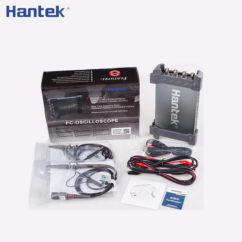 Hantek 6254BC 6204BC ПК USB Виртуальный осциллограф 4 канальный 70 250 МГц полоса пропускания