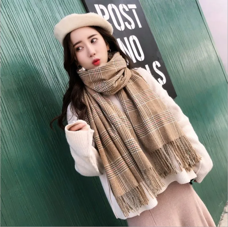 2019 осень и зима новый клетчатый шарф Европа Великобритания теплая плотная шаль