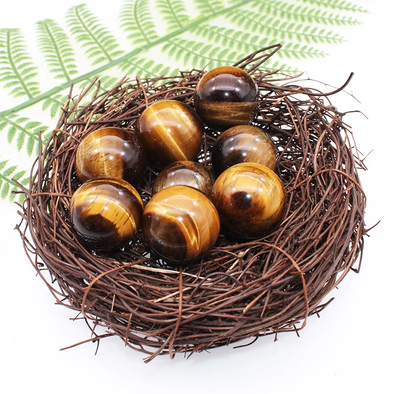 

Natural Stone Mineral Crystal Ball Tiger Eye Home Decoration Repair Witchcraft Worship Meditation Wheel Pulse Energy Amplifier