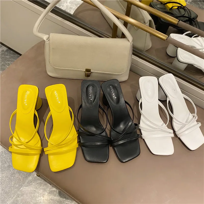 

Шлепанцы женские на танкетке, повседневные сандалии на платформе, квадратная подошва, сланцы, летняя модная шикарная обувь