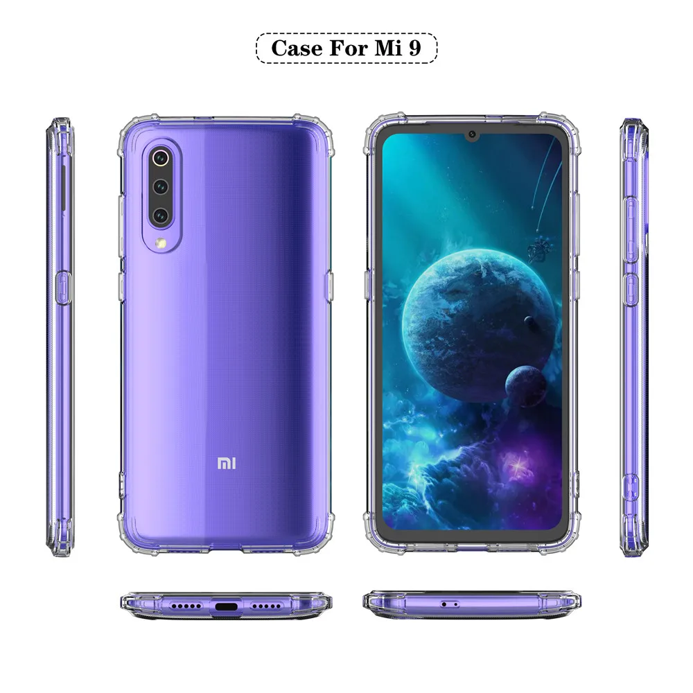 Мягкий чехол для телефона XiaoMi Mi9 Mi9SE Mi8 Mi8SE Mi8Lite ударопрочный бампер 4 уголка