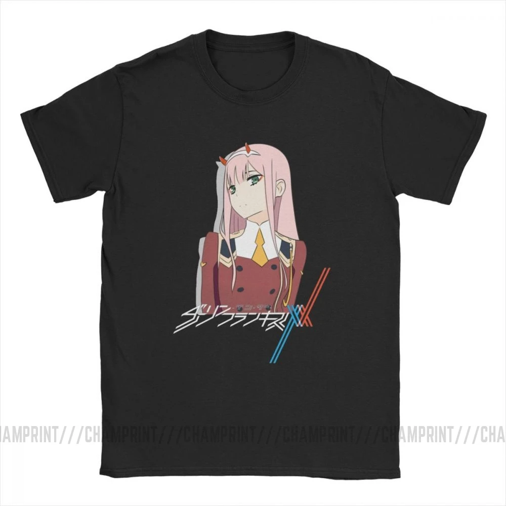 Darling In The Franxx 02, Мужская футболка, винтажные футболки, хлопок, с коротким рукавом, японская анимация, футболка, Новое поступление, топы