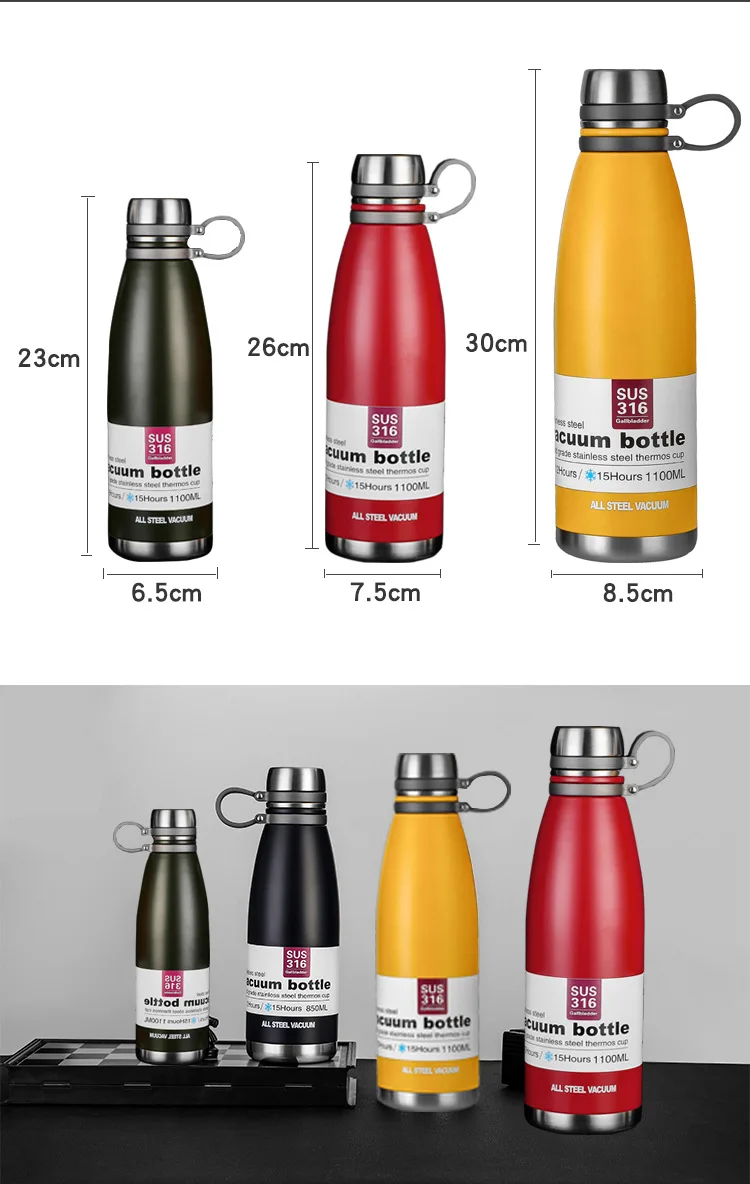 Centralworld 316 Stainless Steel Vacuum Flask Double-Layer Sports Water Bottle Bottle Outdoor Travel Water Cup
