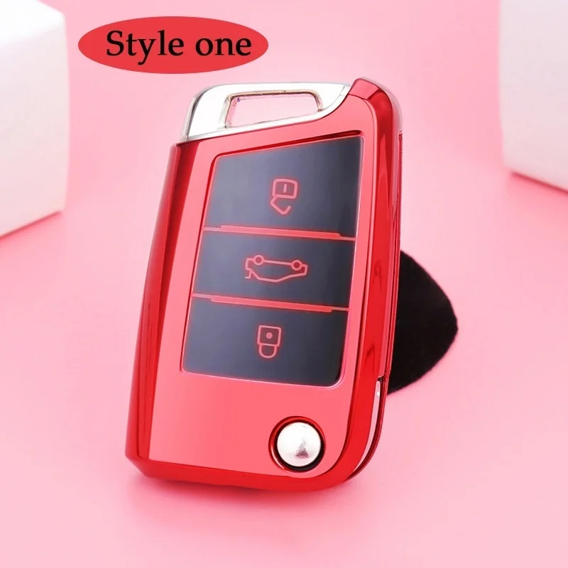 

Carbon Filber Car Key Case Cover For Suitable for Volkswagen Tukai Lingdu Song Exploration Yue Tuguan LSagitar Key Set Buckle