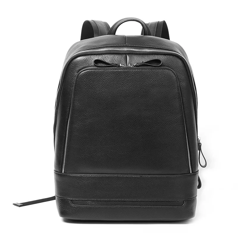 

100% Cow Genuine Leather Men Backpacks Real Natural Leather Student Backpack Boy Luxury Brand Large Fashion Computer Laptop Bag