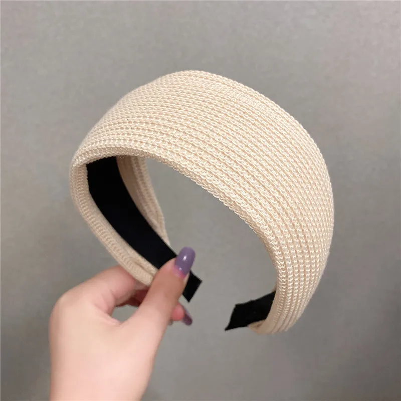 

Winter Retro Wide Headbands for Women Handmade Crochet Wool Hairbands Headbands Ladies Autumn Headwear Plain Headbands Head Hoop