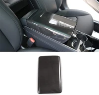 for tesla model 3 2018 2019 center console storage armrest box sticker cover trim car interior accessories abs plastic chrome