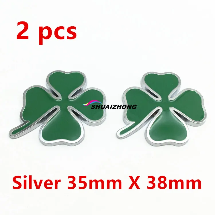 2pcs 35X38mm Silver 1 шт. Sportiva Quatrefoil Green Delta Автомобильная боковая наклейка с задним багажником наклейка для украшения интерьера автомобиля Наклейка для Alfa Romeo - Название цвета: 2pcs 35X38mm Silver