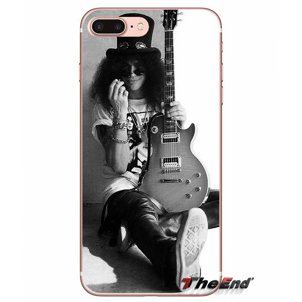 Ле Пью гитары слэша Пистолеты n Roses для Apple IPhone X 4 4S 5 5S SE 5C 6 6s 7 8 плюс Plus Силиконовые