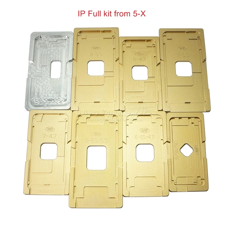 

OCA align location metal mould for iPhone 5 6 6S 7 7Plus 8 8Plus X with silicon laminate mat mould Iphone screen repair tool