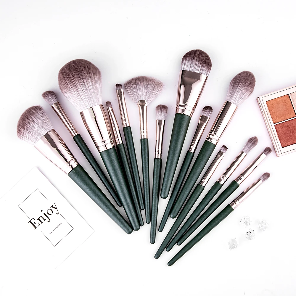 

14PCS Wooden Foundation Cosmetic Eyebrow Eyeshadow Brush Makeup Brush Sets Tools Multifunctional Cosmetic Brush Make Up Tools