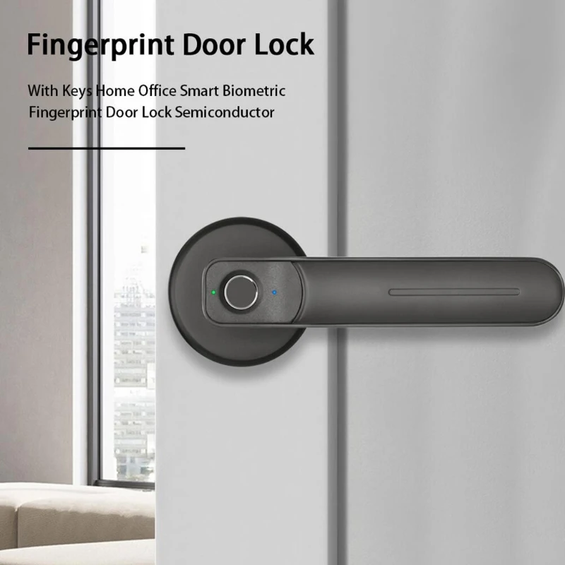 

With Keys Safety Home Office Smart Biometric Zinc Alloy Fingerprint Door Lock Semiconductor