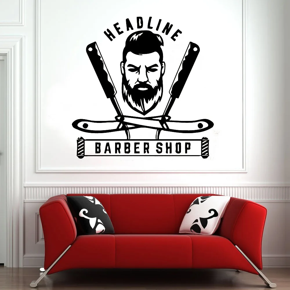 Изготовленный на заказ или вотсапе Наклейка стену Парикмахерская джентльмен