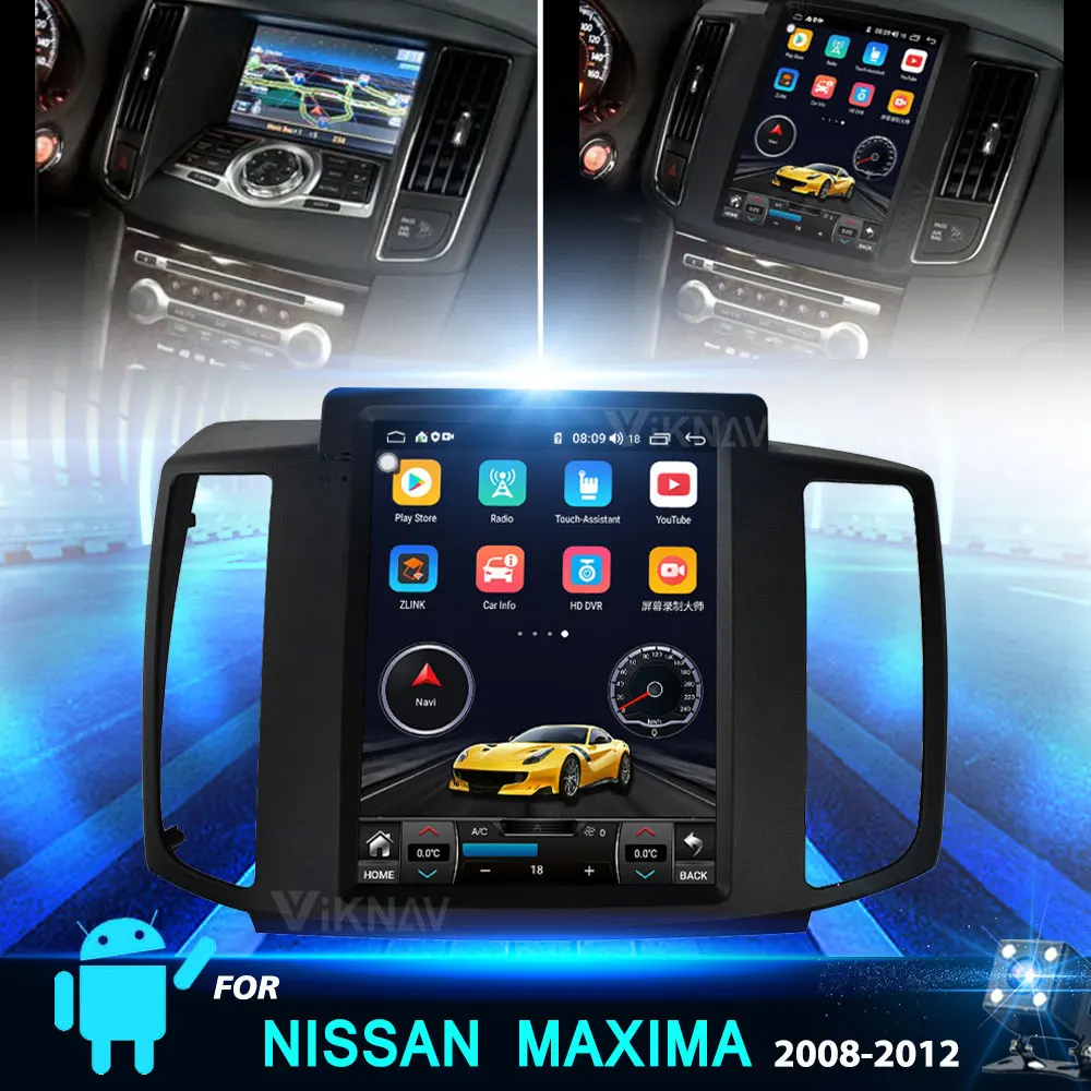 

Магнитола на Android для Nissan MAXIMA 2008, 2009, 2010-2012, Автомобильный мультимедийный проигрыватель с экраном 10,4 дюйма, стерео, GPS-навигация, головное устр...