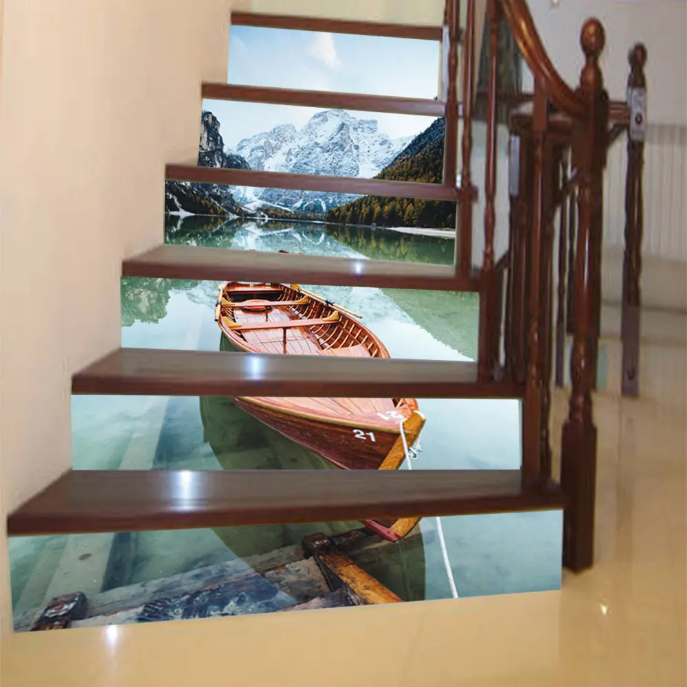 6 шт./компл. деревянная лодка лестница наклейка плитка Backsplash сделай сам наклейки