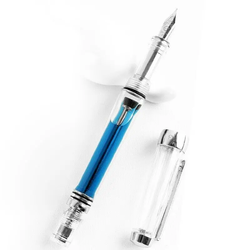

0.38mm/0.5mm Vacuum Fountain Pen Resin Transparent Quality EF/F Nib Loose Office School Student Writing Supplie Fountain Pen